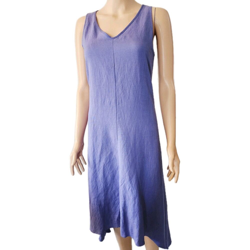 Neiman Marcus Purple Sleeveless V-Neck Midi Dress Size XS